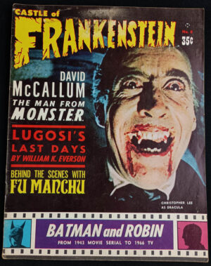 Castle of Frankenstein #8 (1966) — Christopher Lee as Dracula cover